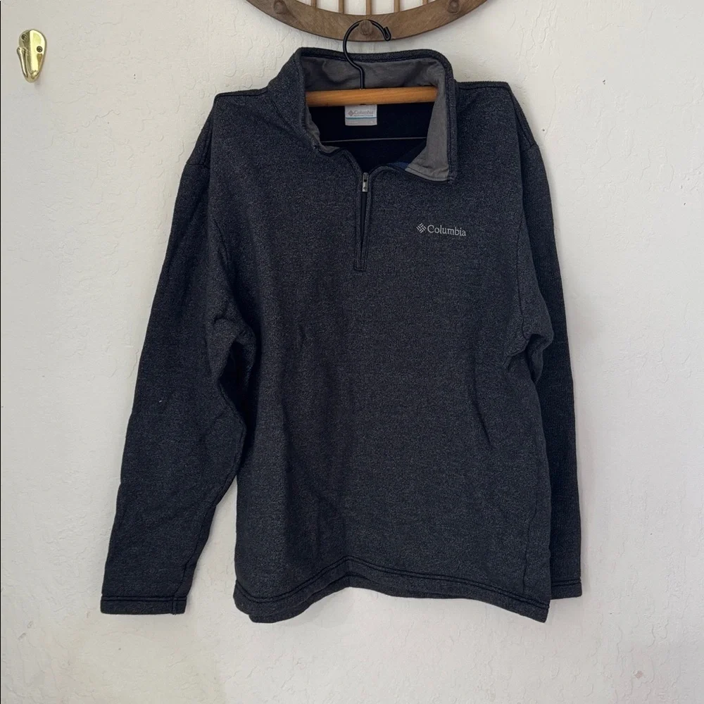 Columbia Men’s Gray Great Hart Mountain Fleece Quarter-Zip Pullover Large - Picture 2 of 6